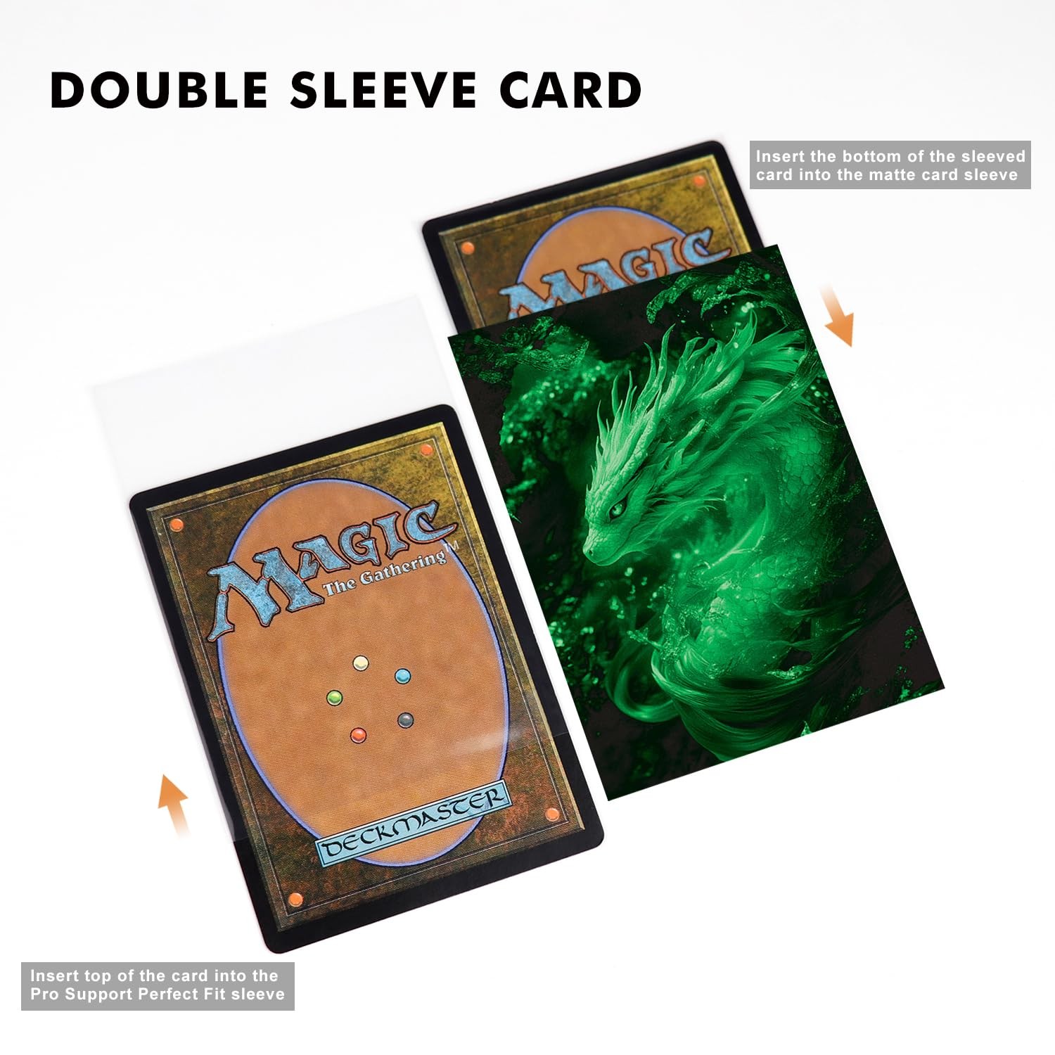 Katomula 100 MTG Card Sleeves with 100 Inner Sleeves, Textured Back Art Sleev…