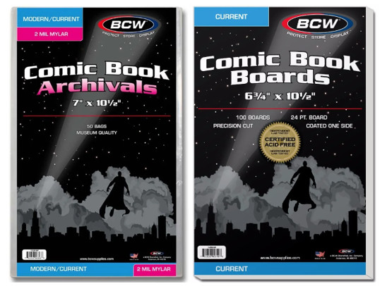 (50 pack) BCW Comic Book Bags (Modern/Current) 2 Mil Mylar Archivals and Boards