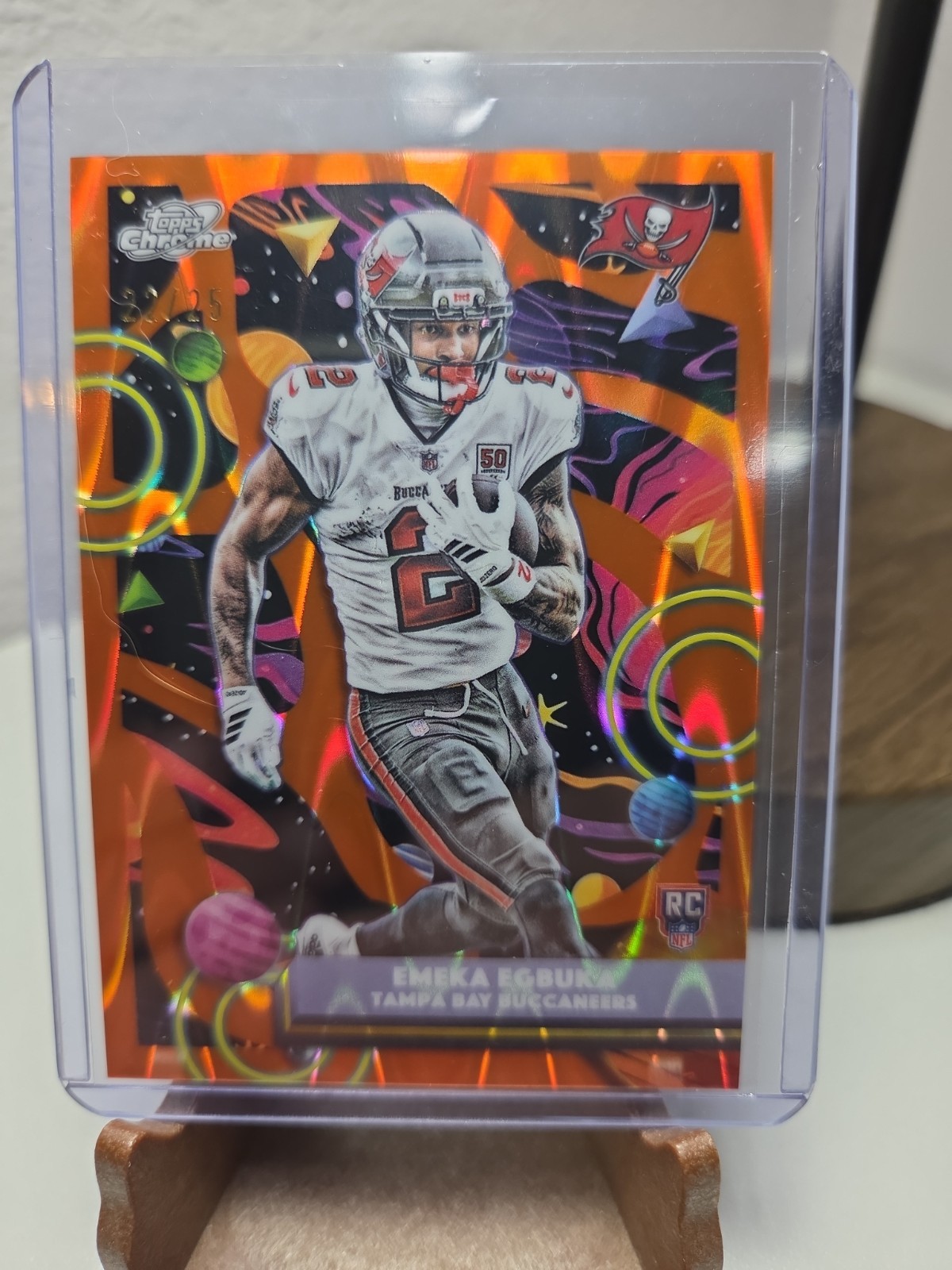 2025 Topps Chrome Cosmic Emeka Egbuka Orange Galactic Refractor /25 RC