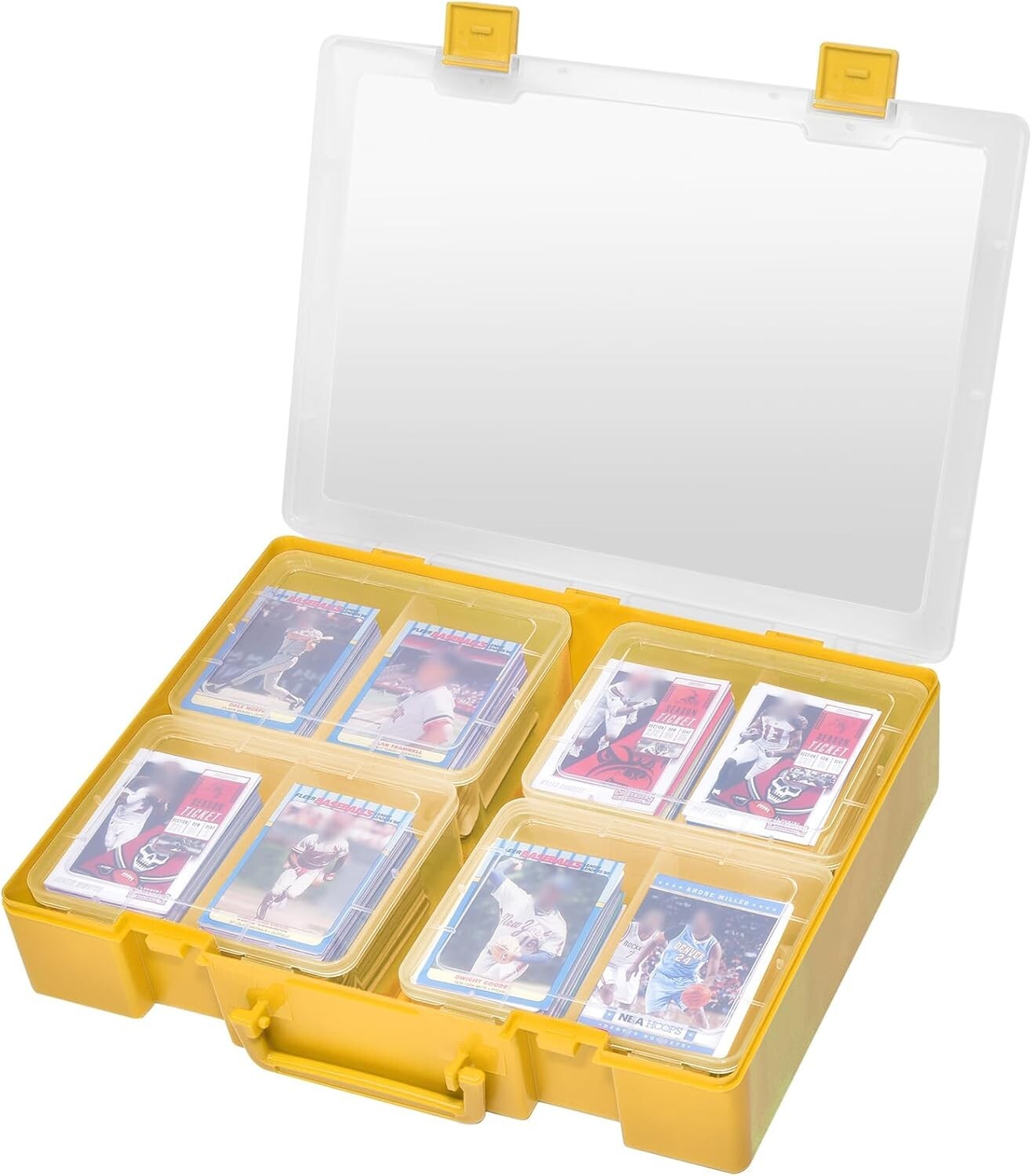 Alcyon 1600+ Baseball Card Storage Box Sports Cards Holder Organizer Yellow