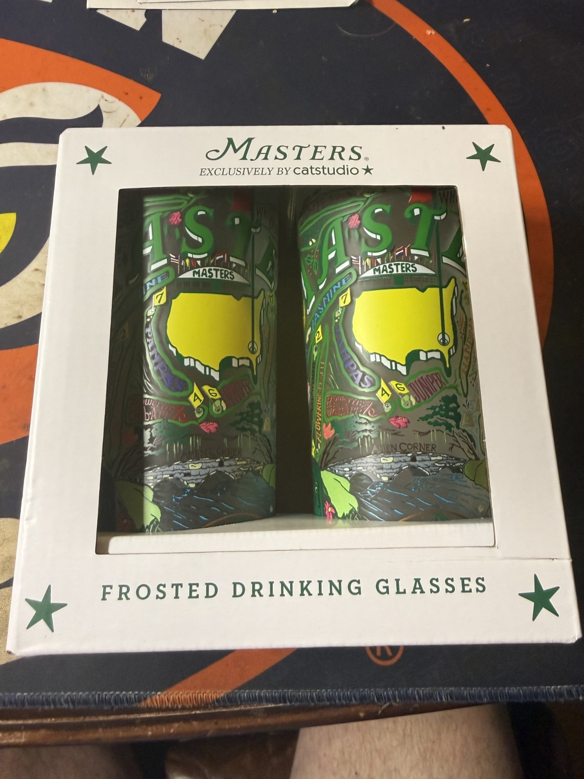 2026 Masters Frosted 2 Drinking Glasses 15 oz Augusta Catstudio Drink Glass NEW