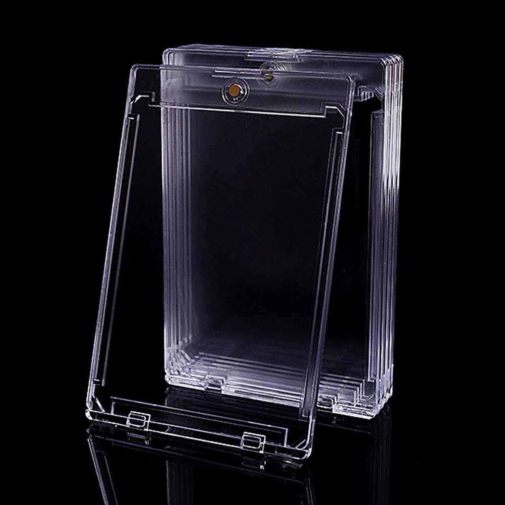35/75/100/130/180pt Slim Acrylic One-Touch Magnetic Card Holders Protector Case