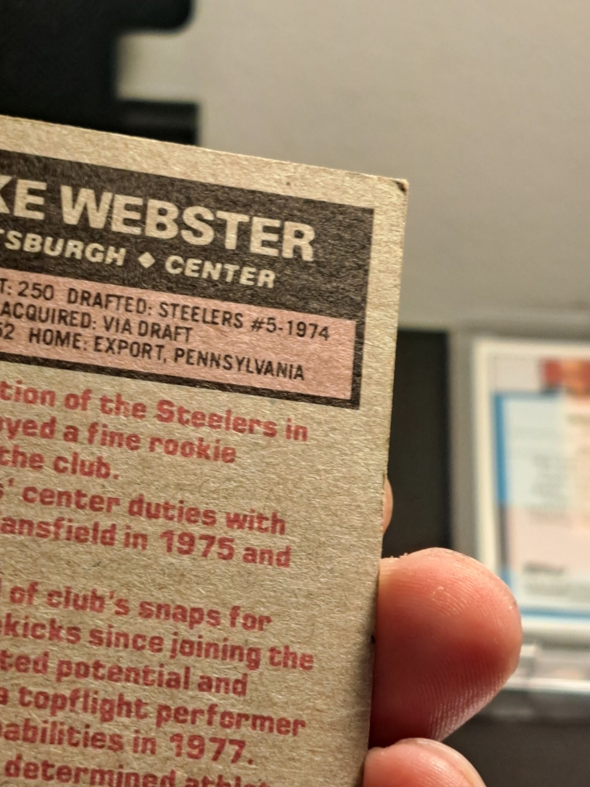 1977 Topps – Mike Webster #99 (RC) R