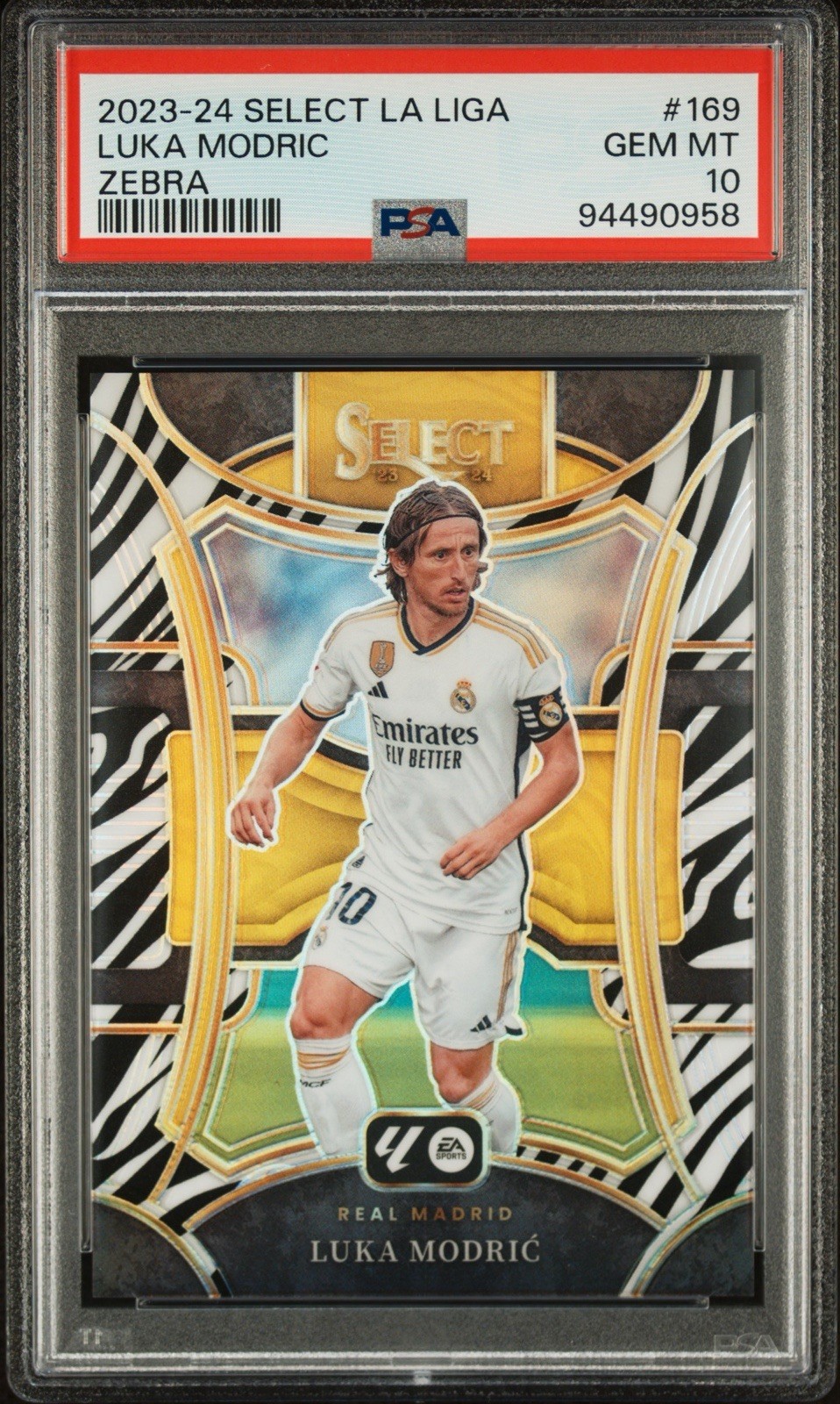 2023-24 Panini Select La Liga – Mezzanine Luka Modric #169 Zebra Prizm /25