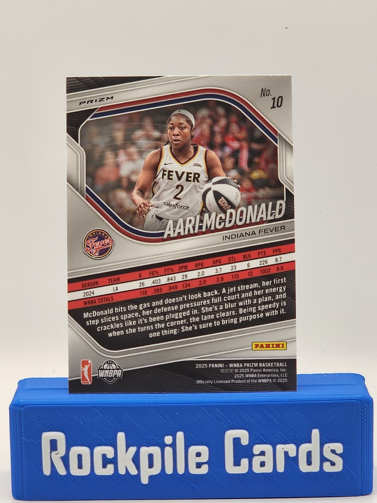 2025 Panini Prizm WNBA – Aari McDonald #10 White Seismic Prizm