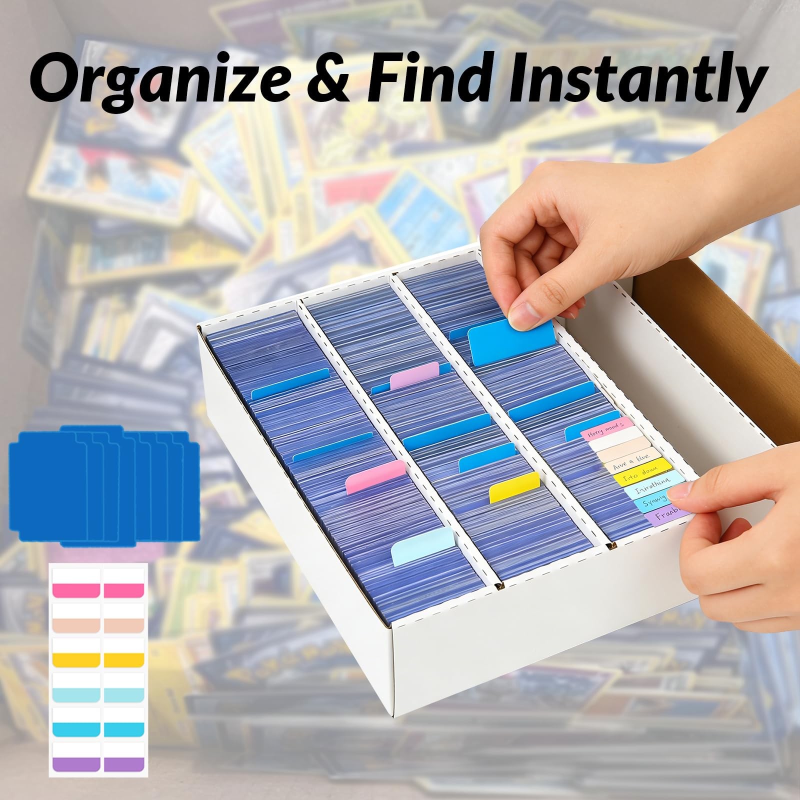 Trading Card Storage Box 3900 Count White Sports Card Sorting Tray Box