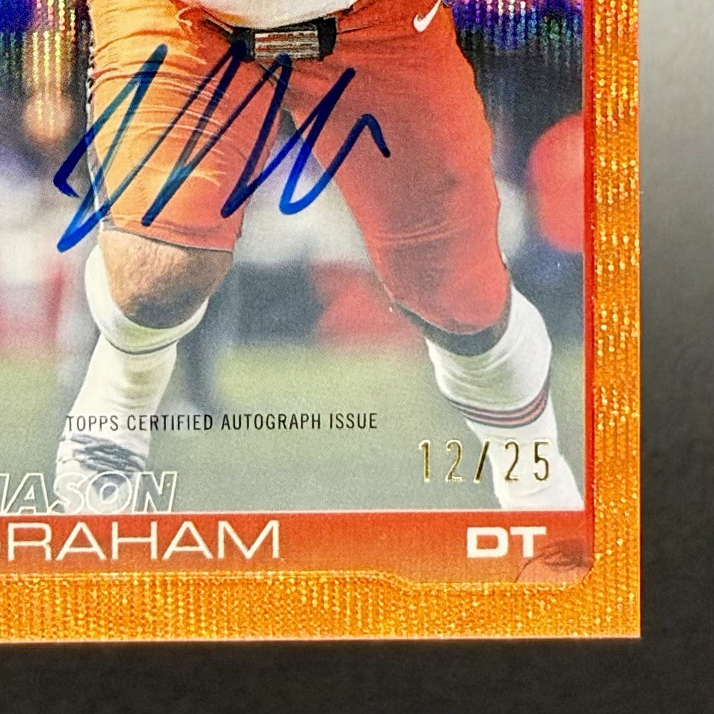Topps 2025 Chrome Football MASON GRAHAM Rookie Orange Wave Refractor Auto 12/25