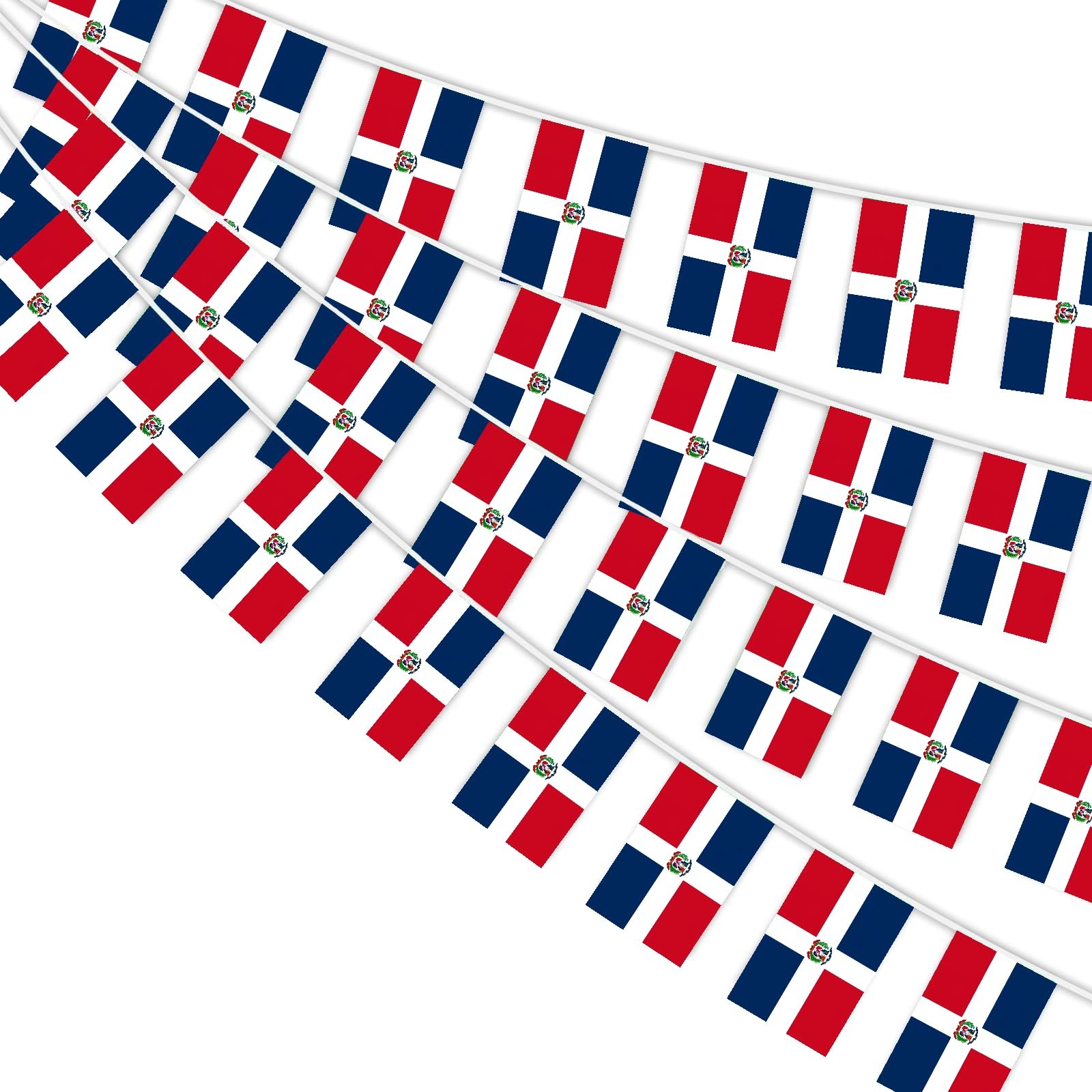 AhfuLife 30 Pcs Dominican String Flags for 5.51×8.26 in-30 Pcs,