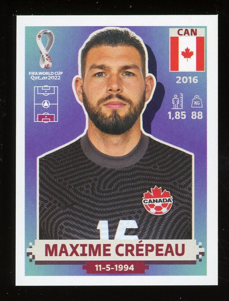 2022 Fifa World Cup Panini Sticker Qatar MAXIME CREPEAU Canada CAN4