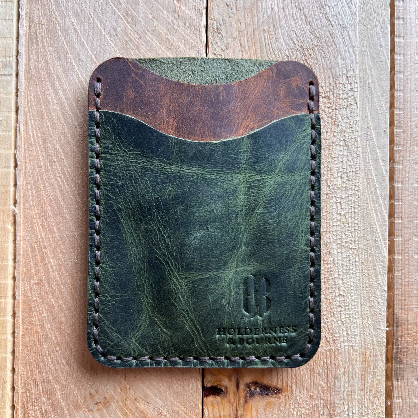 McArthur Golf Club Holderness & Bourne Wallet Genuine Leather Wax Green Minimal
