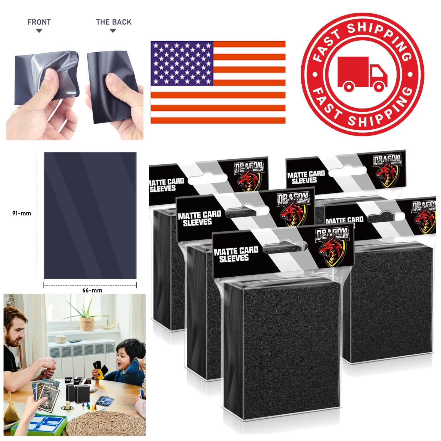 Matte Card Protectors 500 Pcs Black Toploaders for Baseball Football Game Cards