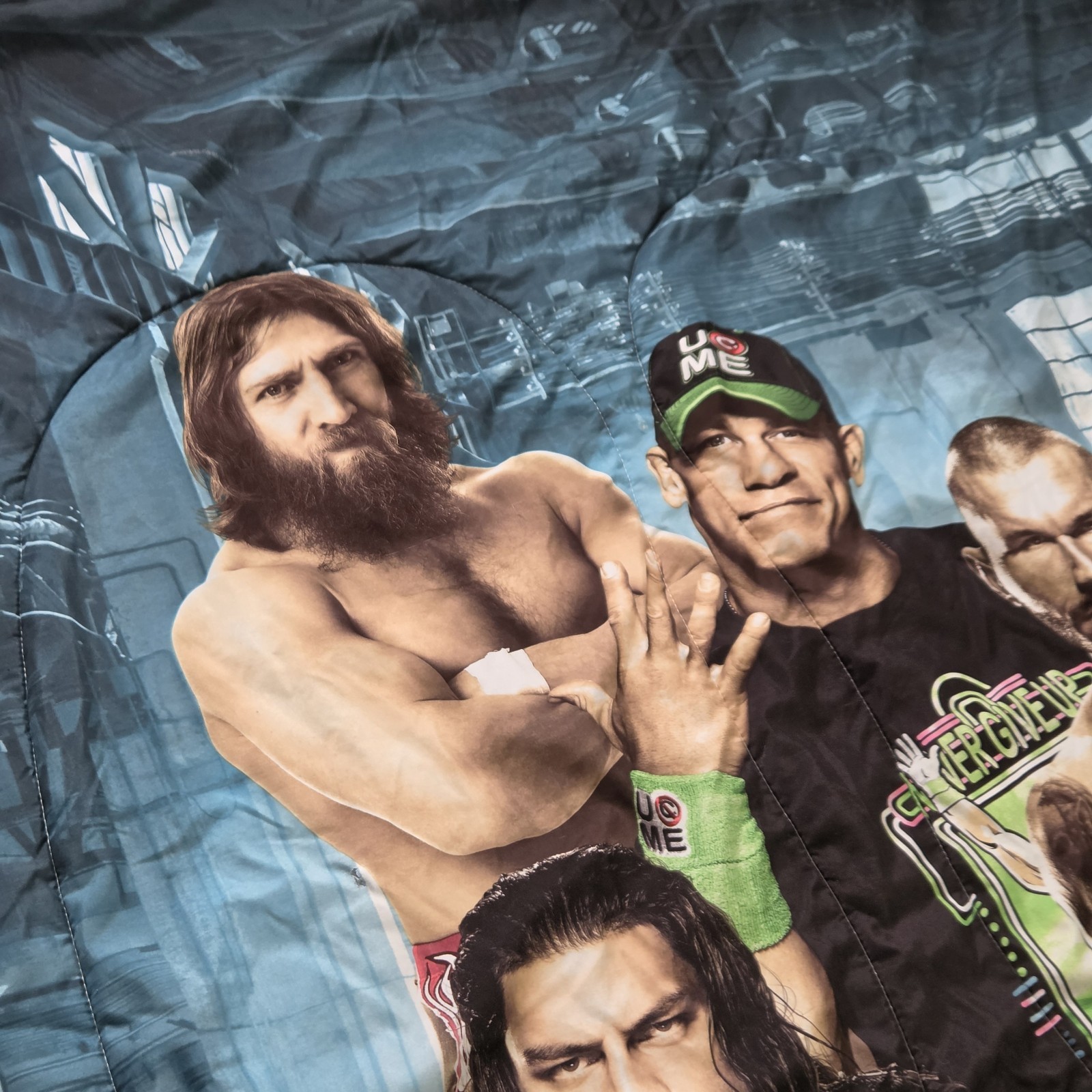 WWE 2015 Reversible Comforter Blanket 84×62″ John Cena Roman Reigns Randy Orton