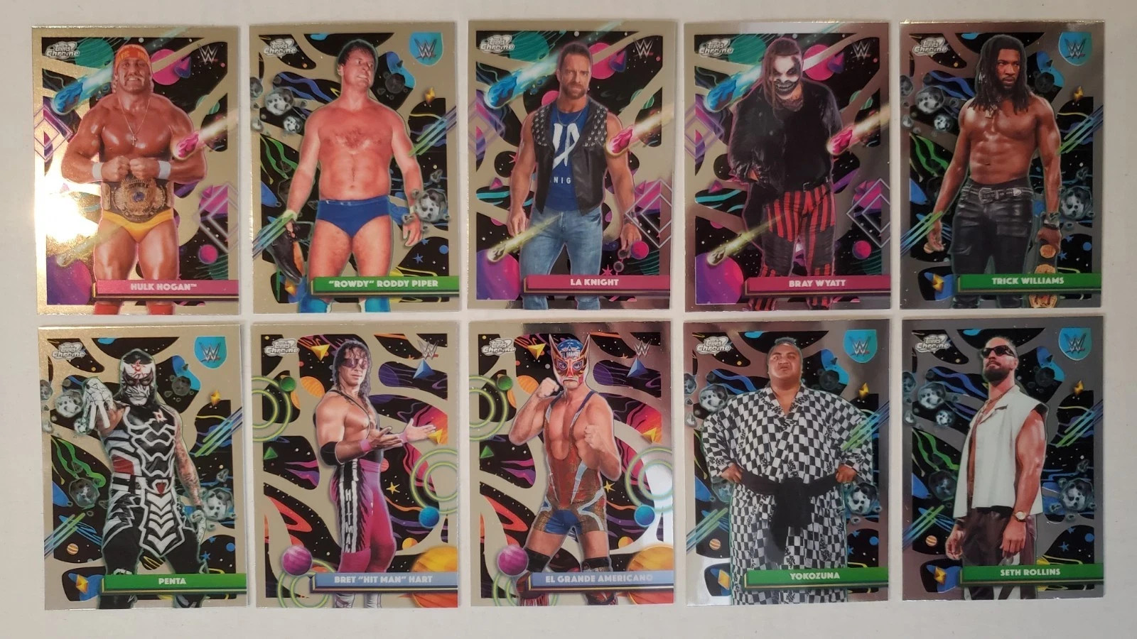 2026 Topps Cosmic Chrome WWE – BASE CARDS – Card #s 1-200 – Pick your Wrestler