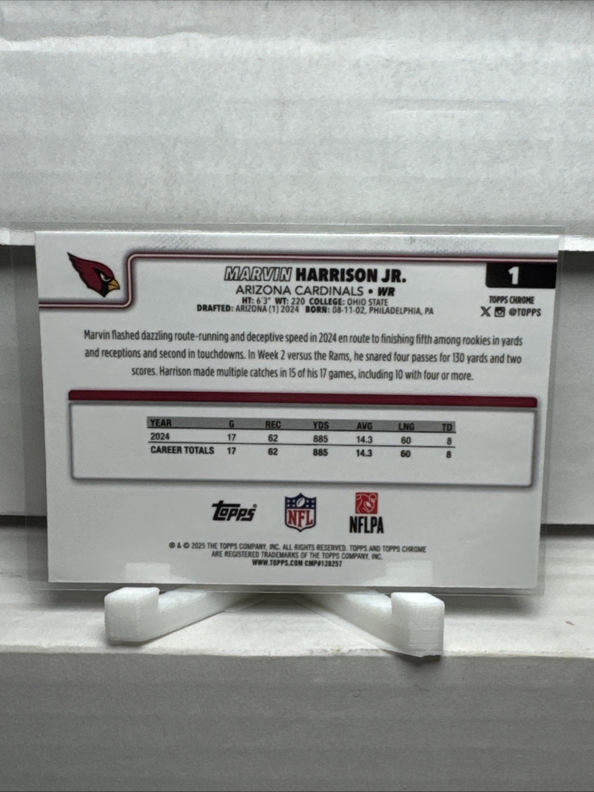 2025 Topps Chrome – Marvin Harrison Jr. #1 Lime Green X-Fractor
