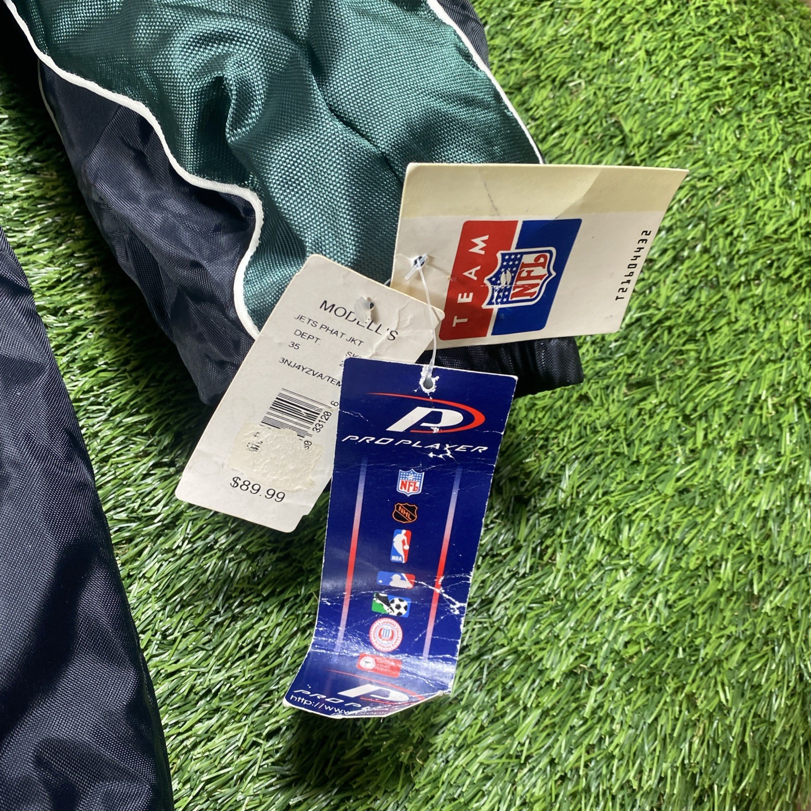 VTG New York Jets Pro Player Puffer Jacket Mens Large Coat NWT Dead Stock NFL