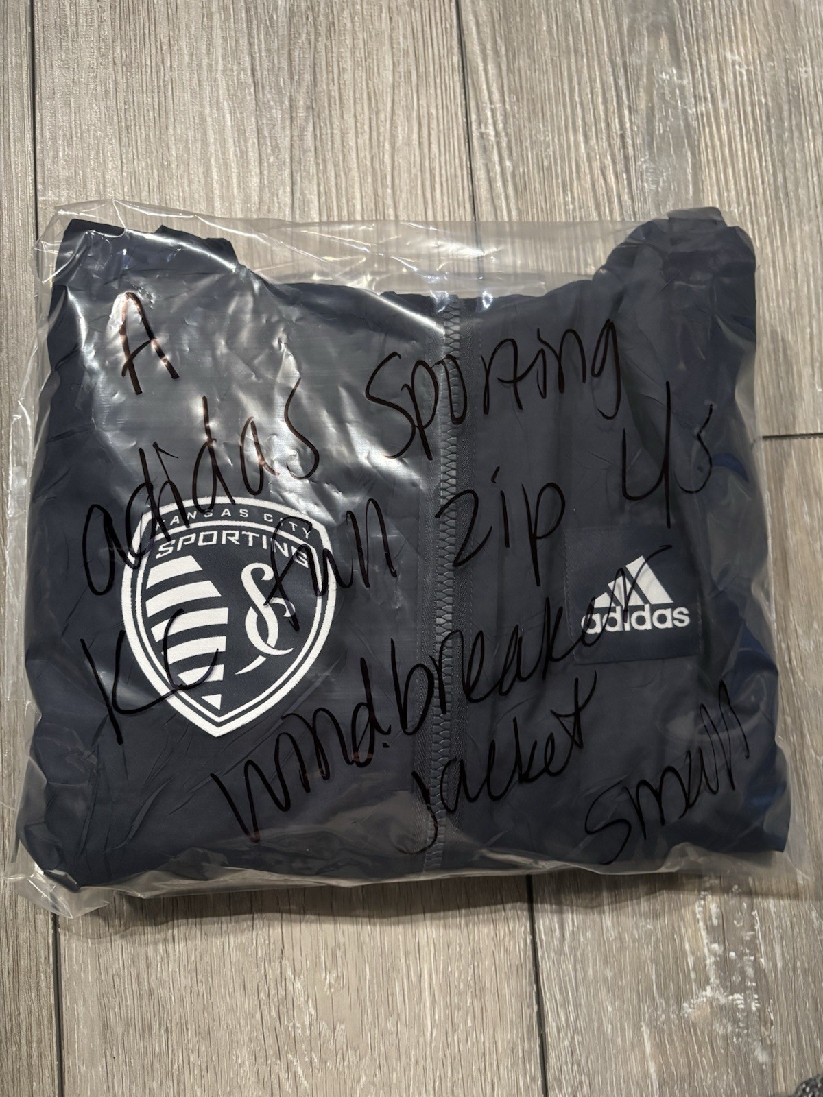 Adidas Sporting Kansas City Soccer Full Zip Windbreaker. Mens L. See Details!