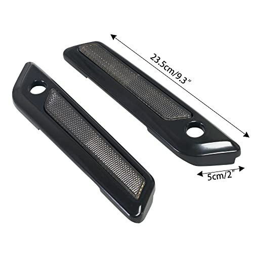 Black/Gray Hinge Latch Covers for Harley Saddlebags Fit 2014-2023 Touring Street
