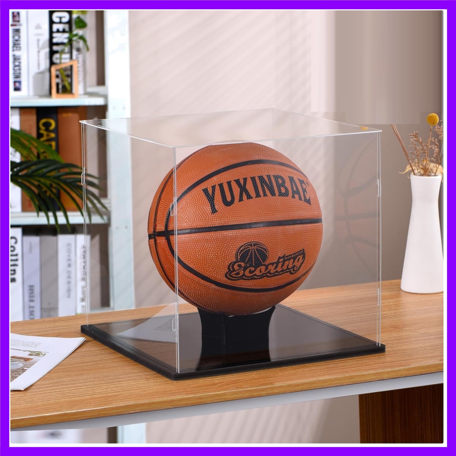 Clear Acrylic Display Case UV Protected Acrylic Basketball Holder, Display Case