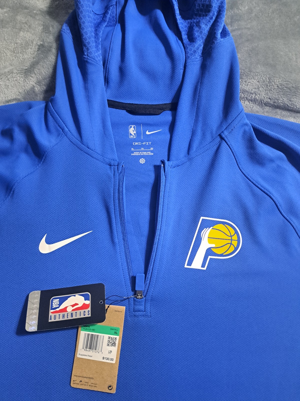 Indiana Pacers NBA Nike Dri Fit XL Quarter Zip Double Sided New W/Tags MSRP 130