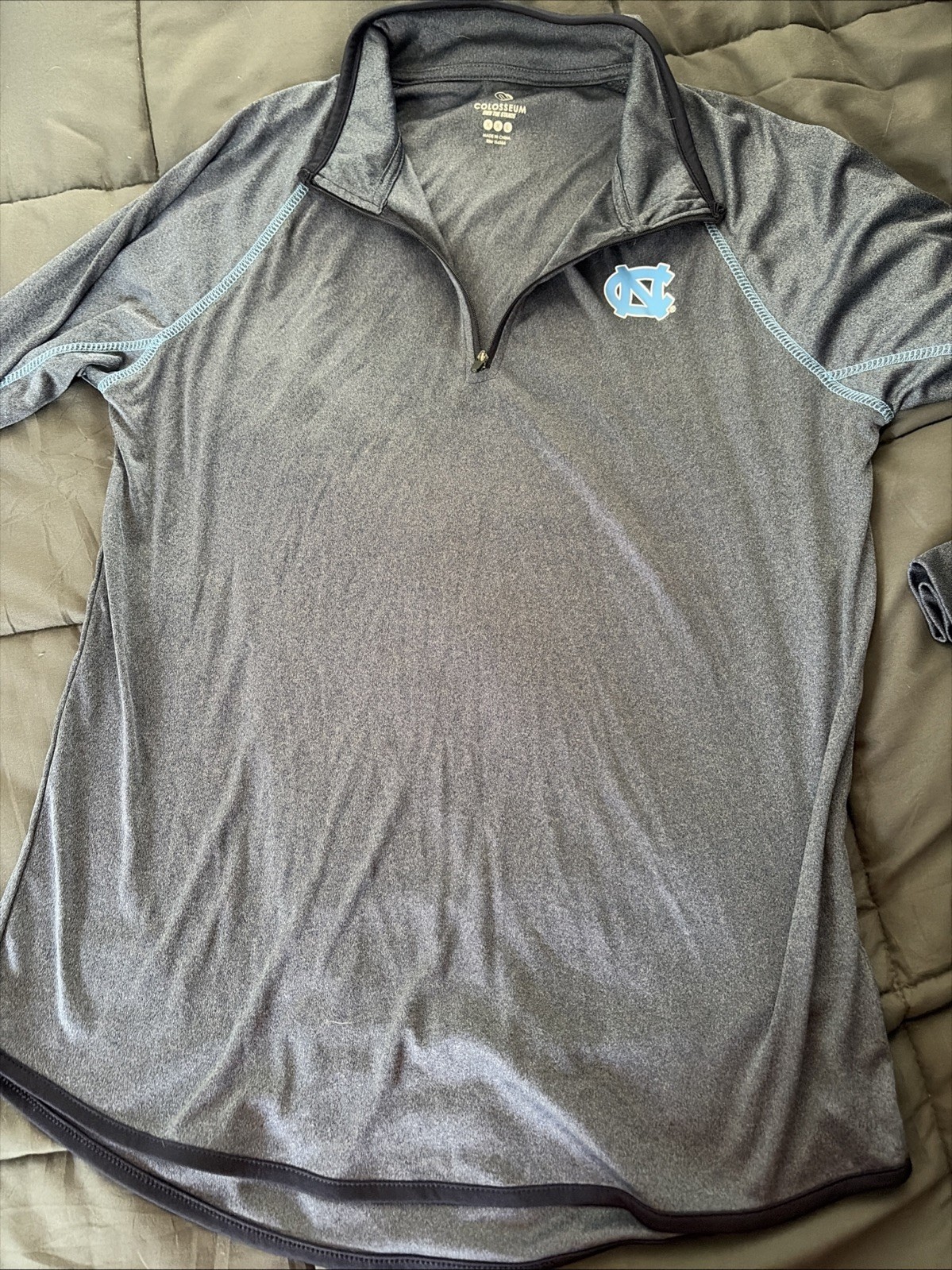 North Carolina Tar Heels 1/4 Zip Jacket Men 2XL Running Grey Pullover NCAA