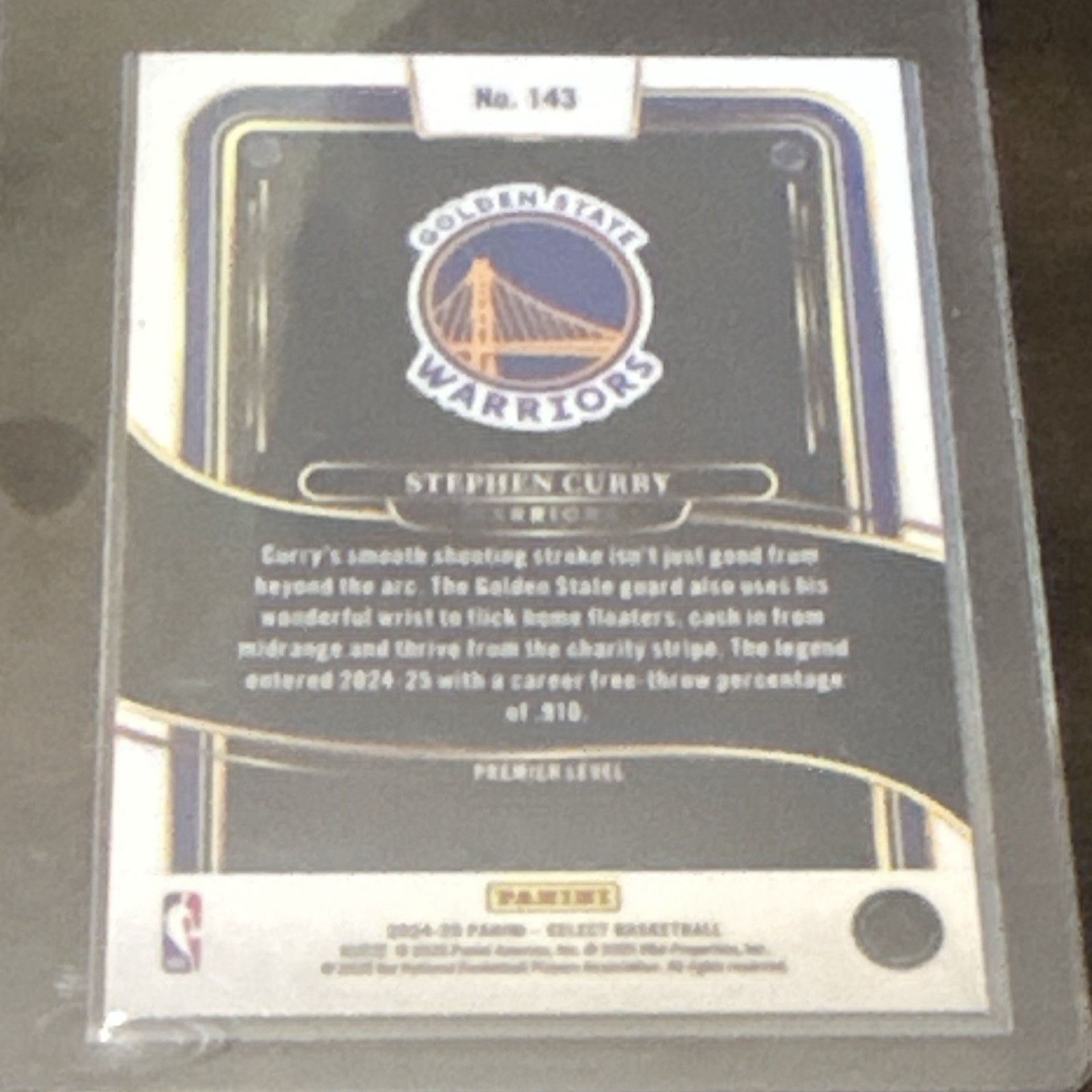 Panini Select 2024-25 Stephen Curry Premier Level #143 Golden State Warriors