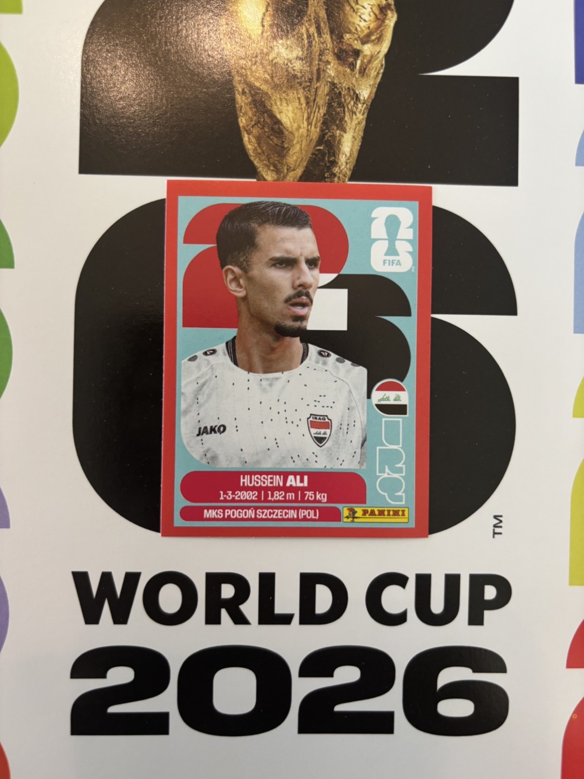 2026 PANINI FIFA World Cup Logo SP RED Sticker #IRQ4 Hussein Ali – Iraq