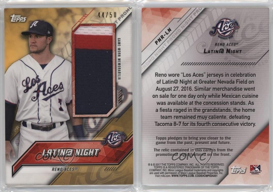 2017 Pro Debut Promo Night Uniforms Gold Relics /50 Reno Aces Team Latin@ 6h5