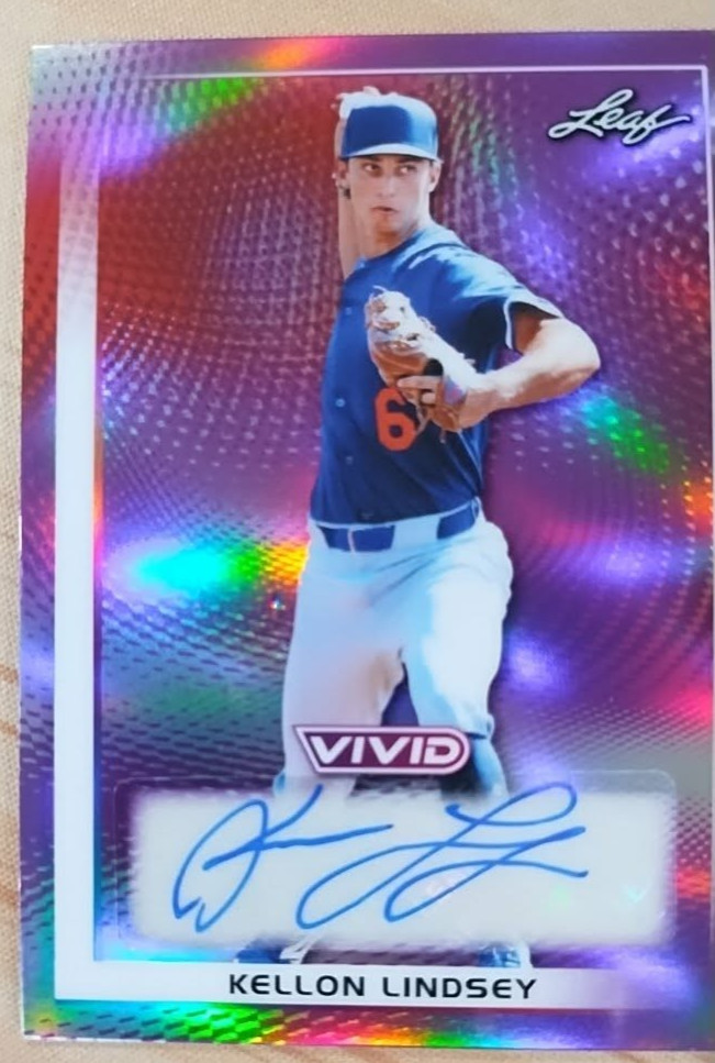 2026 Leaf Vivid Kellon Lindsey Refractor 1/3 AUTO Rookie RC DODGERS #BA-KL1