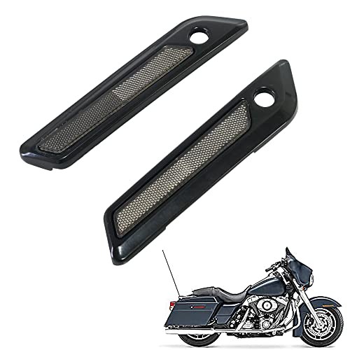 Black/Gray Hinge Latch Covers for Harley Saddlebags Fit 2014-2023 Touring Street