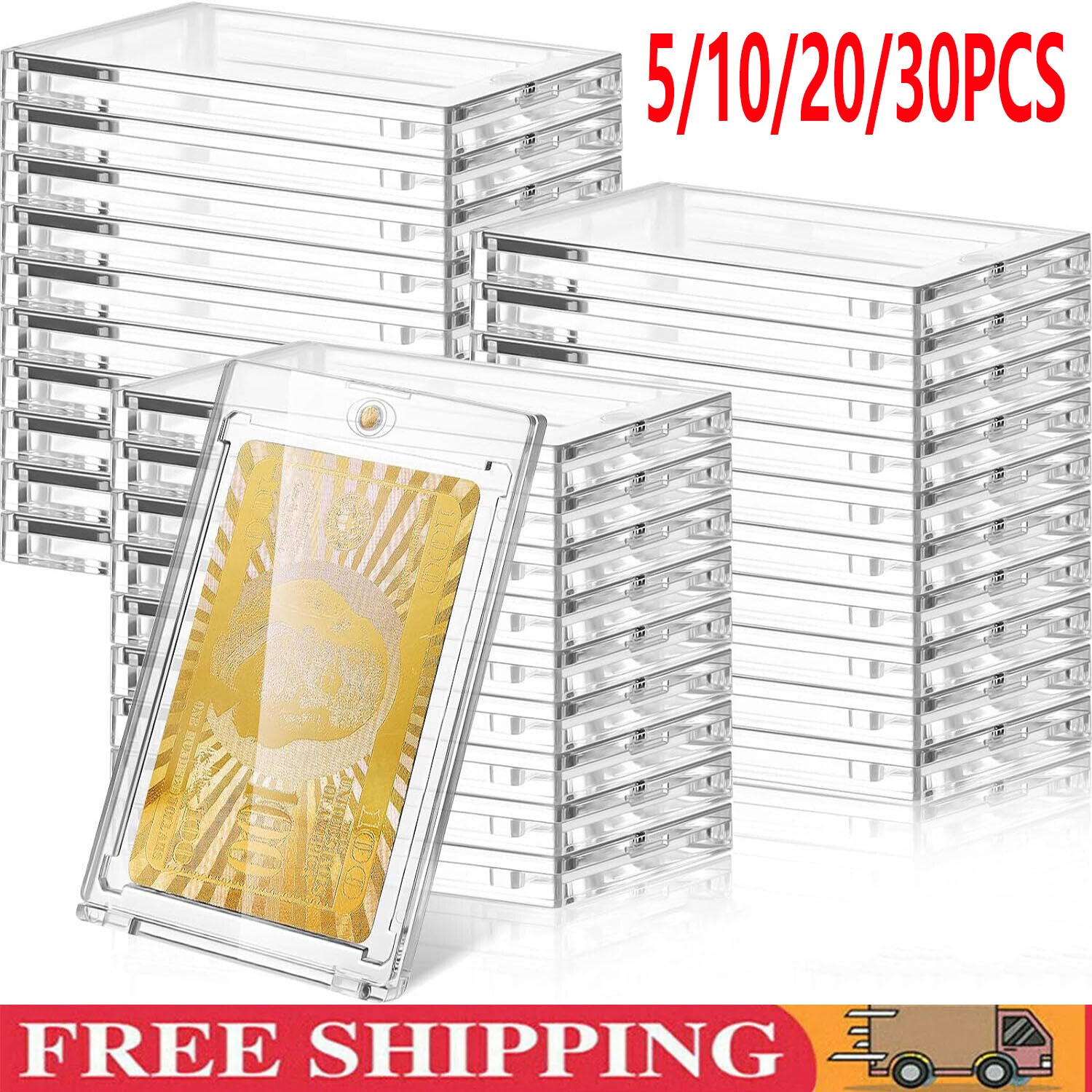 5/10/30 pcs Magnetic Card Holder for Trading Cards Protector Case Hard Baseball