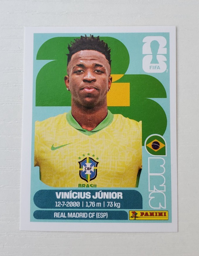 Vinicius Junior 2026 Panini FIFA World Cup Sticker #BRA14 Vini Jr. AUTHENTIC