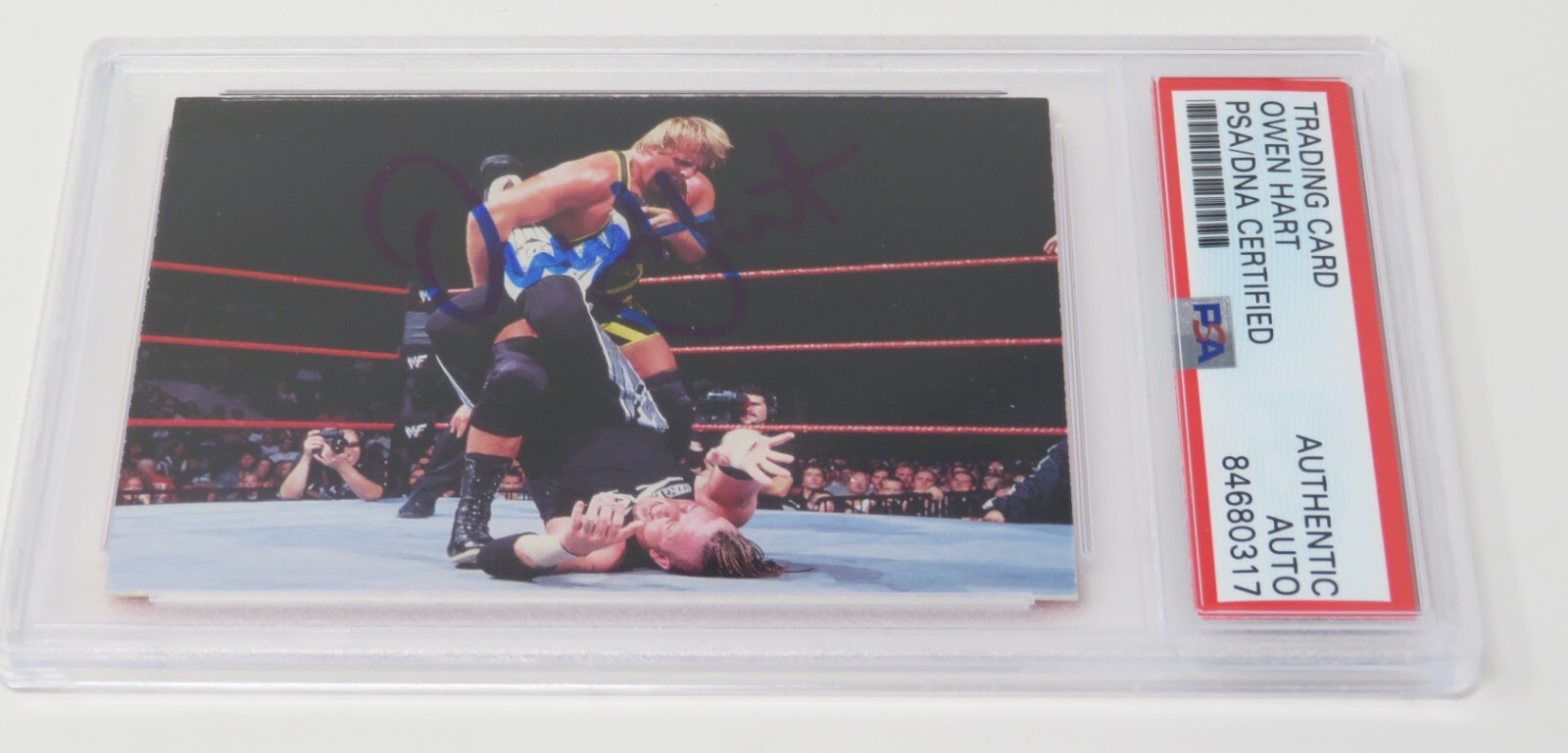 Owen Hart WWF WWE Signed Autograph Auto 1998 DuoCards Comic Images Card # 18 PSA