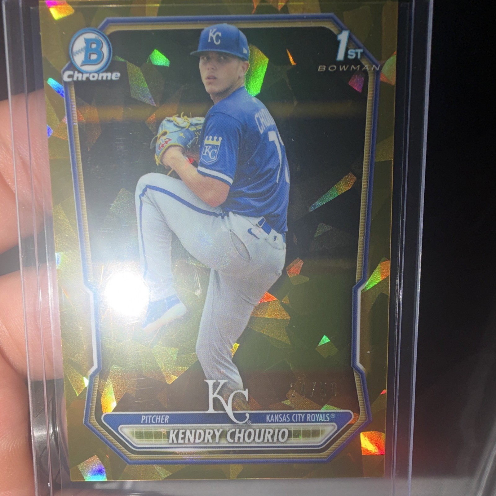 Bowman Chrome 2026 1st Bowman Gold Mojo Refractor Kendry Chourio #BCP-7 Royals50