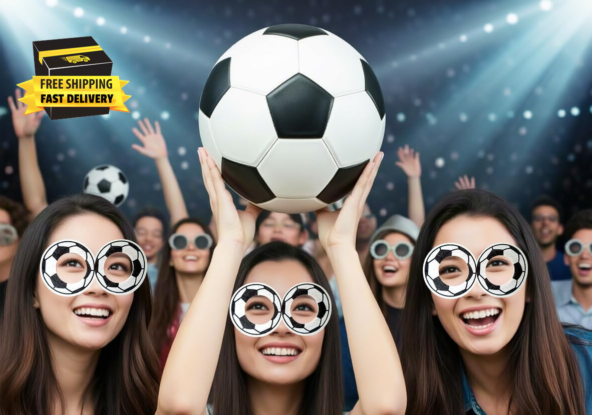 5Pcs World Soccer Tournament Themed Eyeglasses Soccer Fan Glasses for World Cup