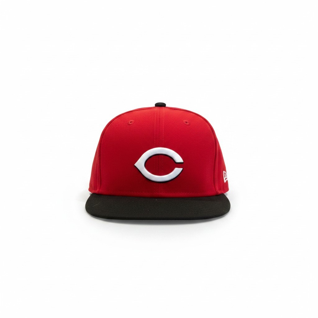 New Era Cincinnati Reds 59FIFTY Red/Black with Team Logo Fitted Cap Size 7 3/8