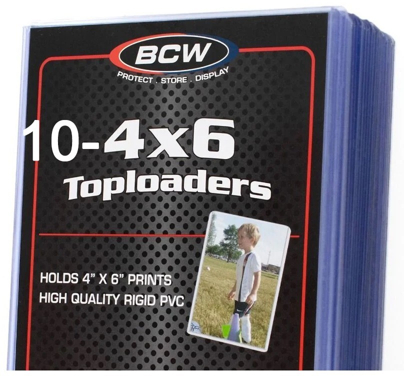 10 BCW Premium 4×6 Toploaders & 10 Soft Inner Sleeve Rigid Card Photo Storage
