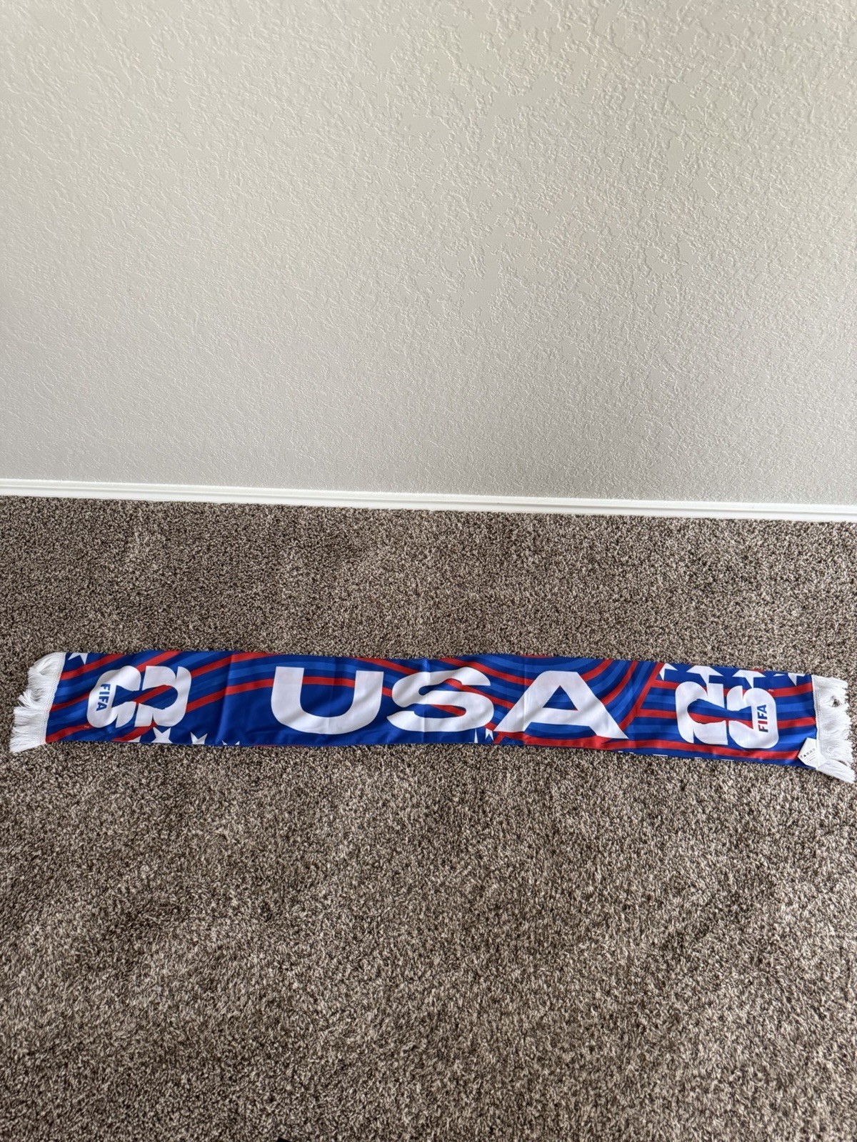USA FIFA World Cup 26 Officially Licensed Soccer Scarf Blue Red White