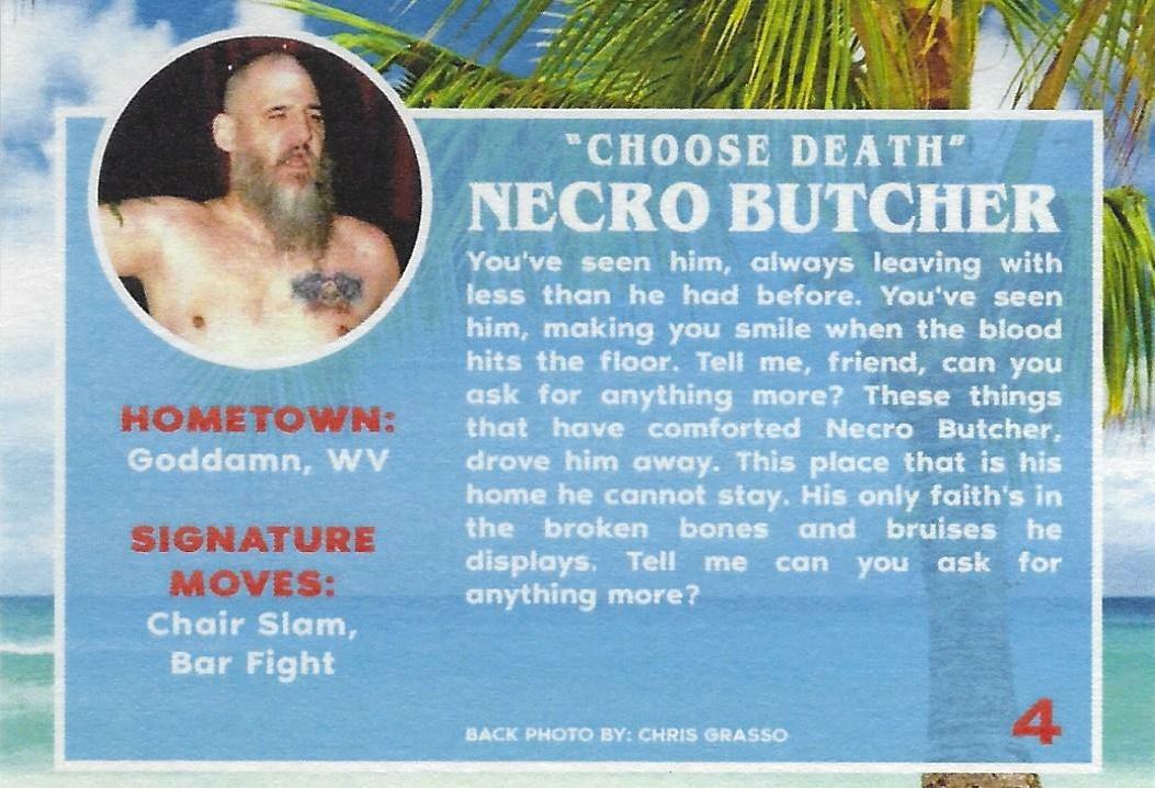 Necro Butcher 2019 GCW Joey Janela’s Spring Break 3 Rookie Card 4 RC JCW ROH CZW