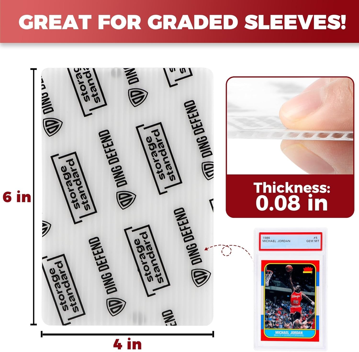 Card Protectors Trading Cards Shipping Supplies, 110-Pack 4” X 6” Graded Card