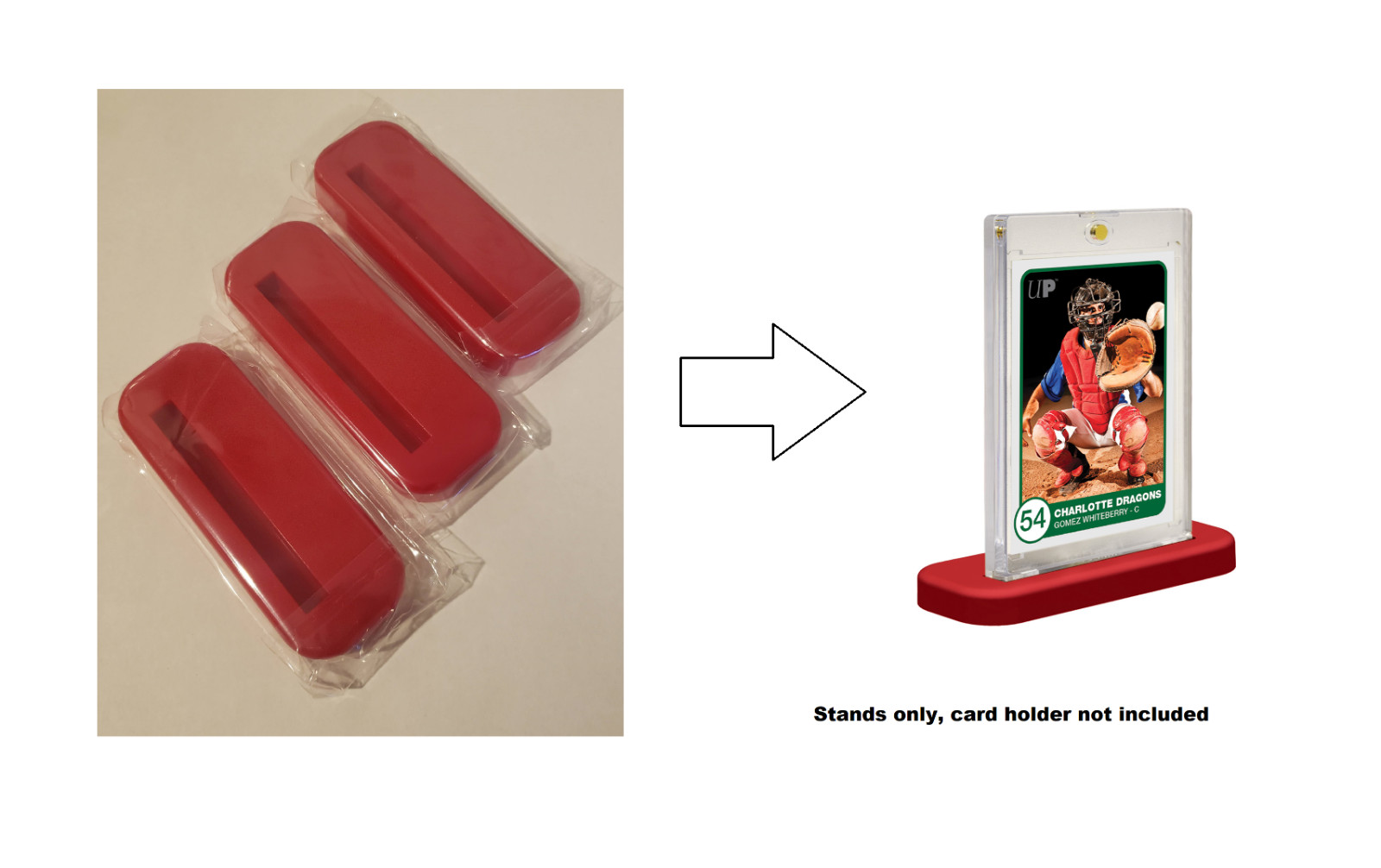 (3-Pack) Ultra Pro One Touch Magnetic Card Stands – RED – Fits 35-55pt Holders