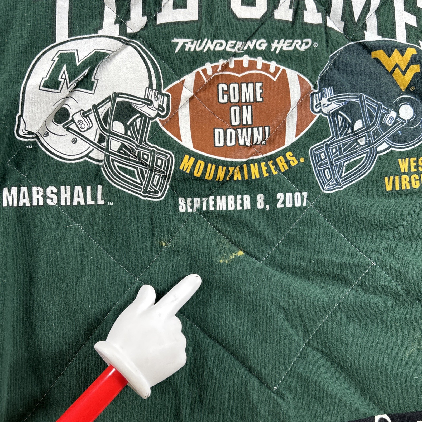 Marshall University Football West Virginia T Shirt Blanket Quilted Unfinished