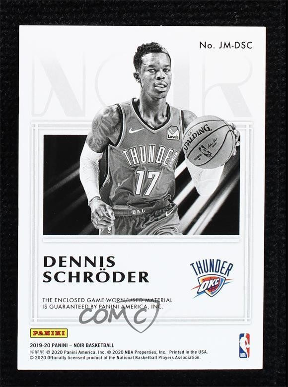 2019-20 Panini Noir Jumbo Material 62/99 Dennis Schroder #JM-DSC ow1