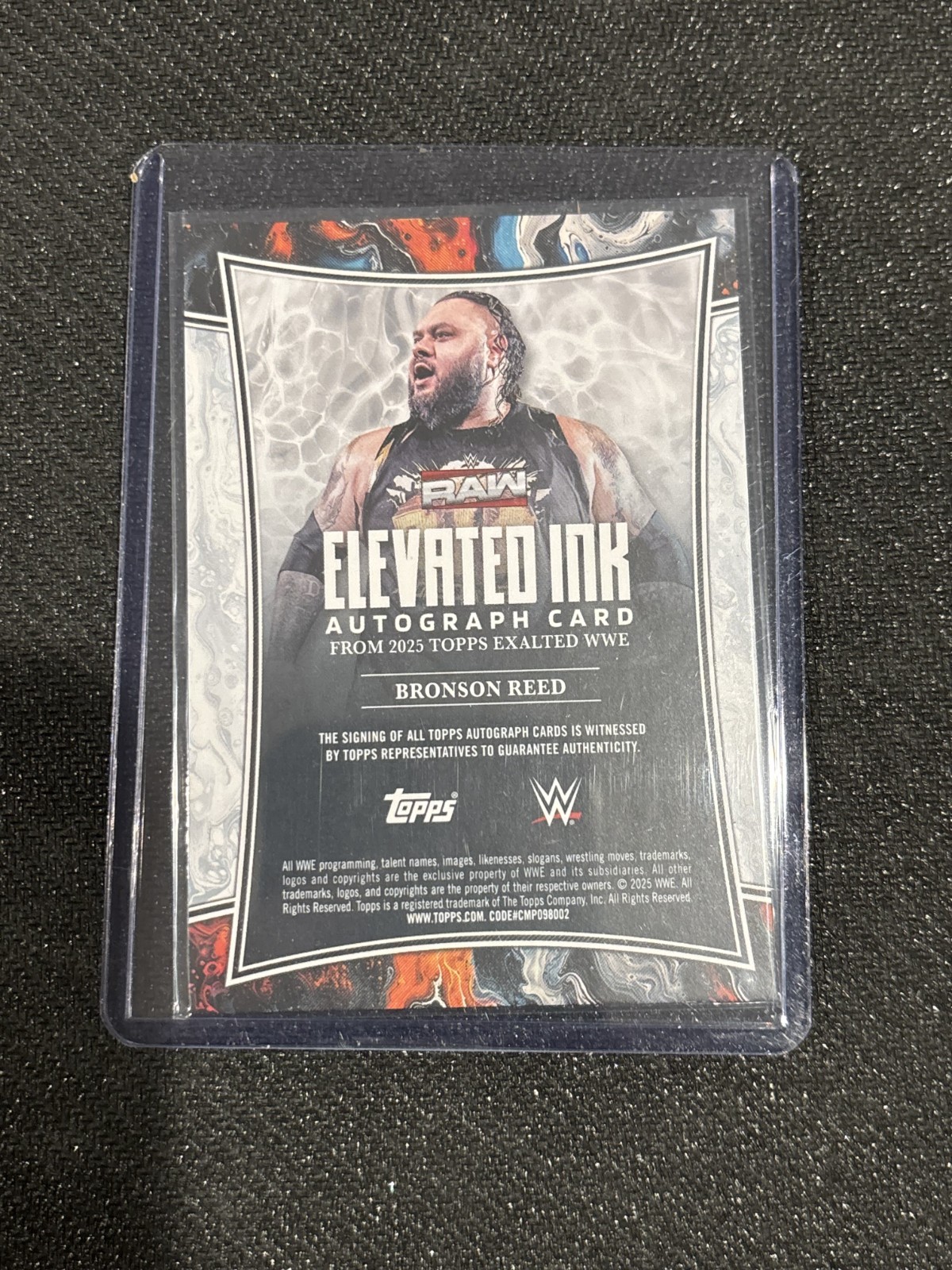 2025 WWE Topps Exalted Bronson Reed Elevated Ink Acetate Auto Autograph