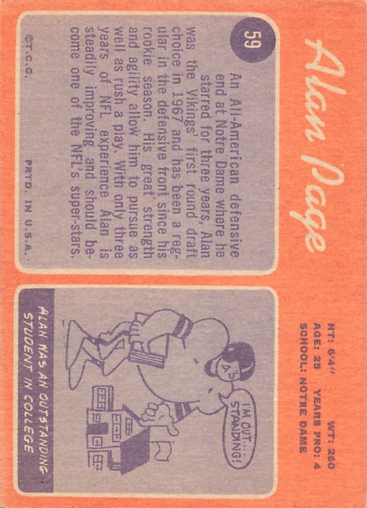 1970 Topps – Alan Page #59 (RC)