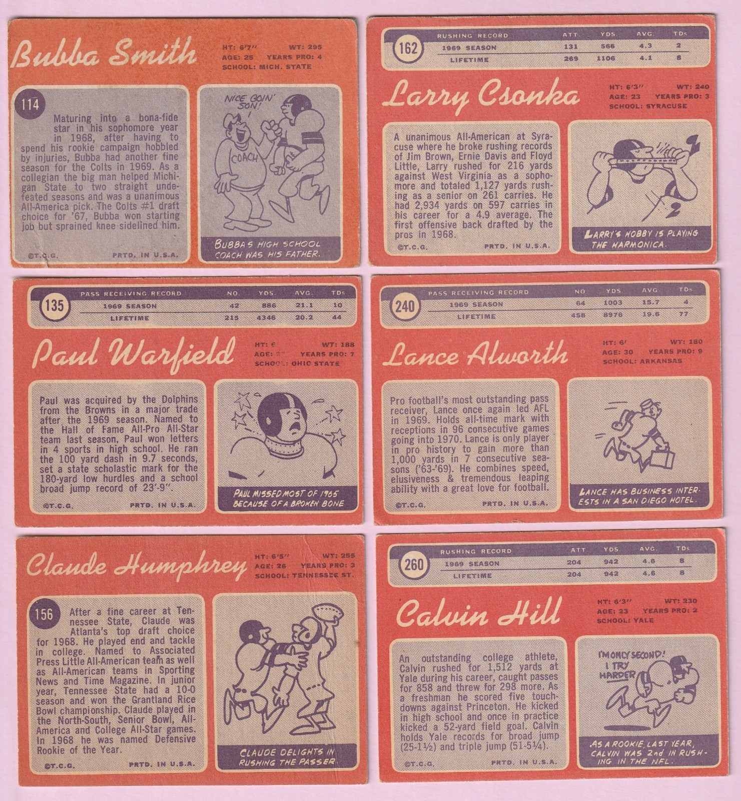 1970 Topps Football Card Partial Set Cards 1-263 160/263 LOADED WITH THE STARS