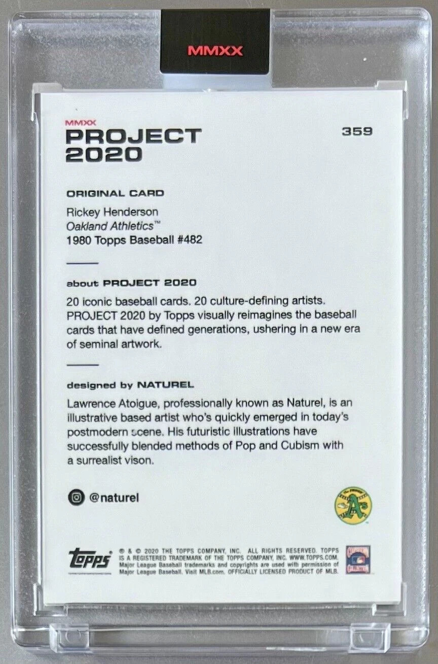 Rickey Henderson by Naturel #359 Topps Project 2020 – 1980 Topps Rookie Art