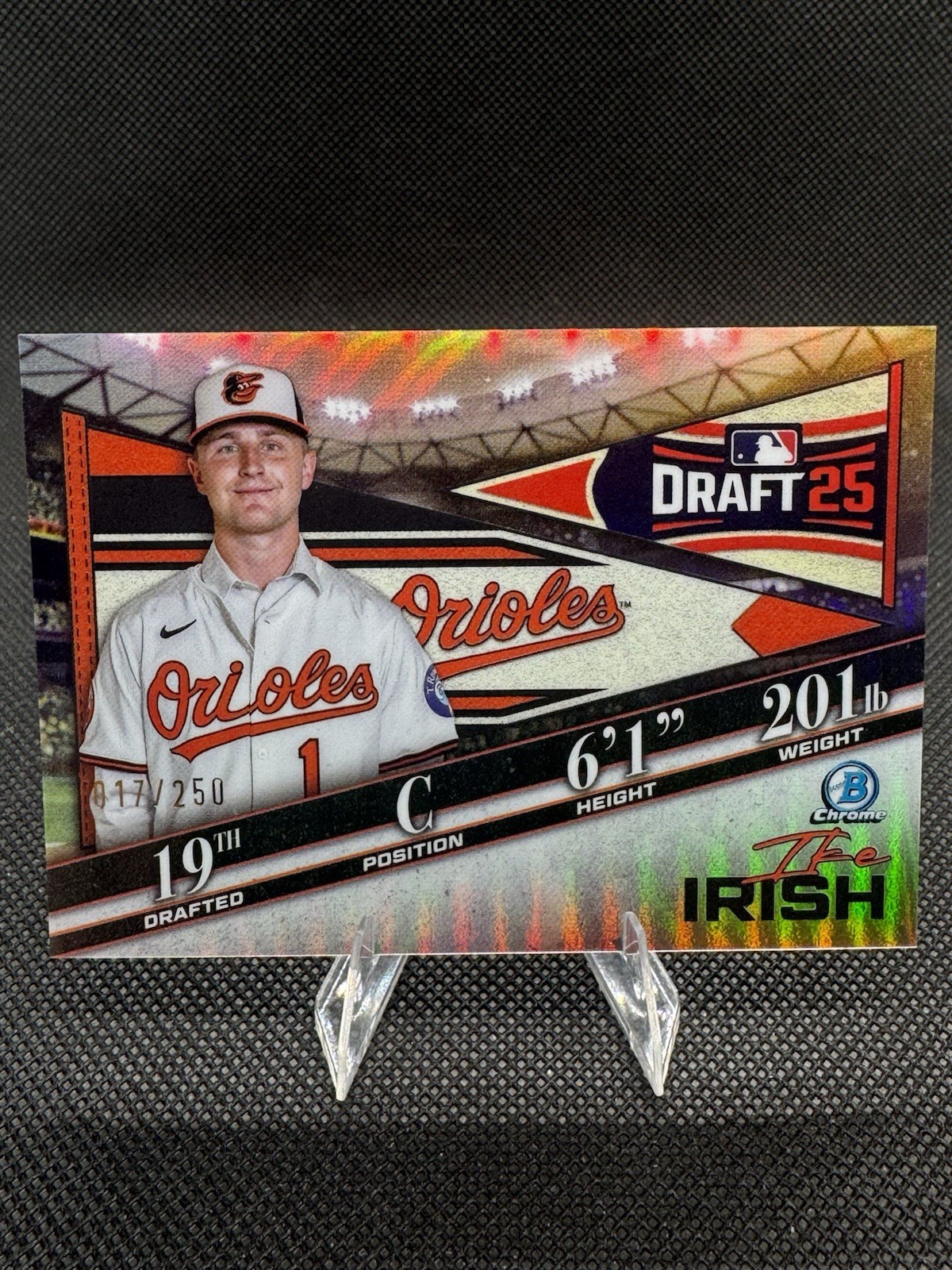 Ike Irish 2025 Bowman Draft – Bowman Draft Night #BDN-6 Refractor /250 (RC)