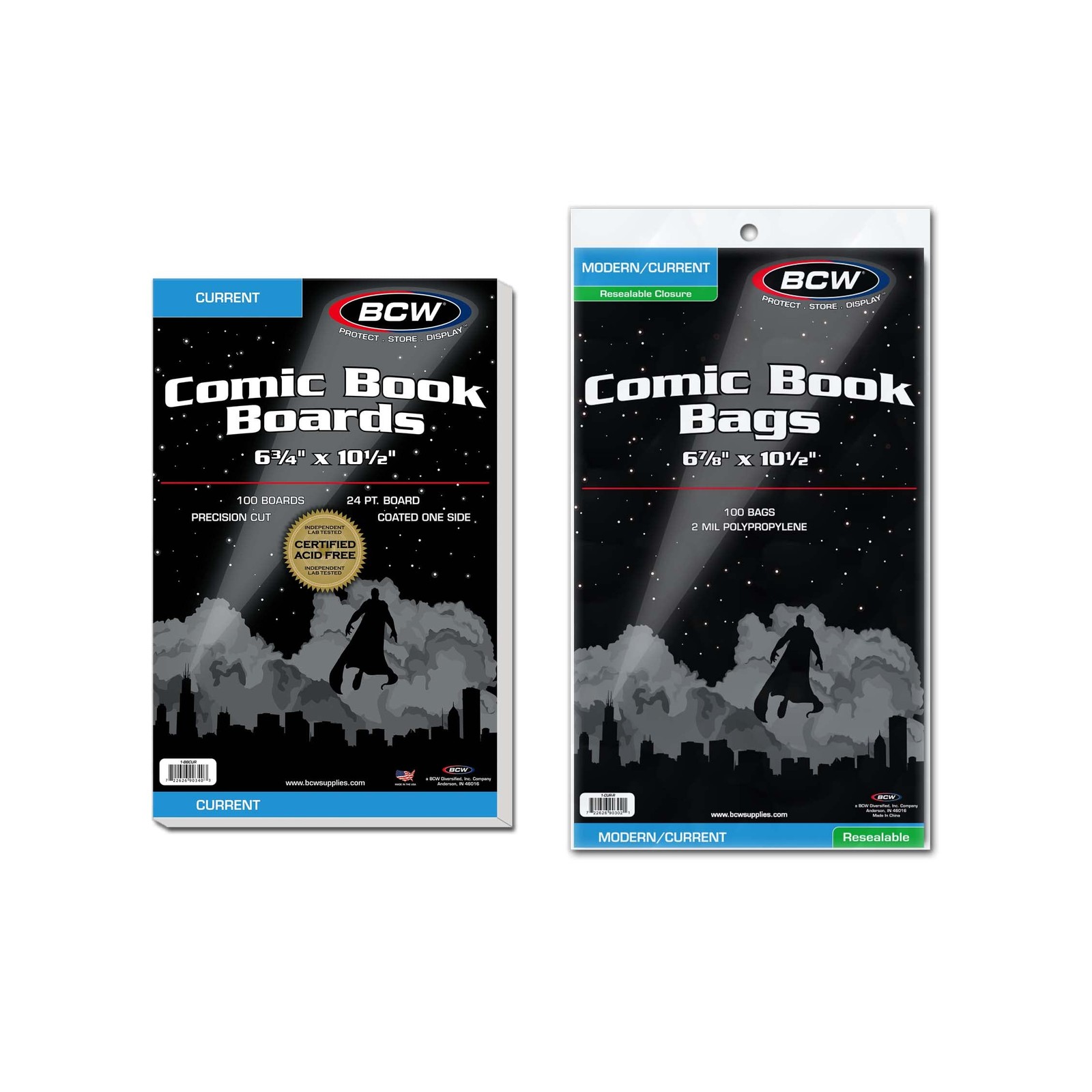 Resealable Current Comic Book Combo Pack | 100 Pack for Acid-Free Backing Boa…