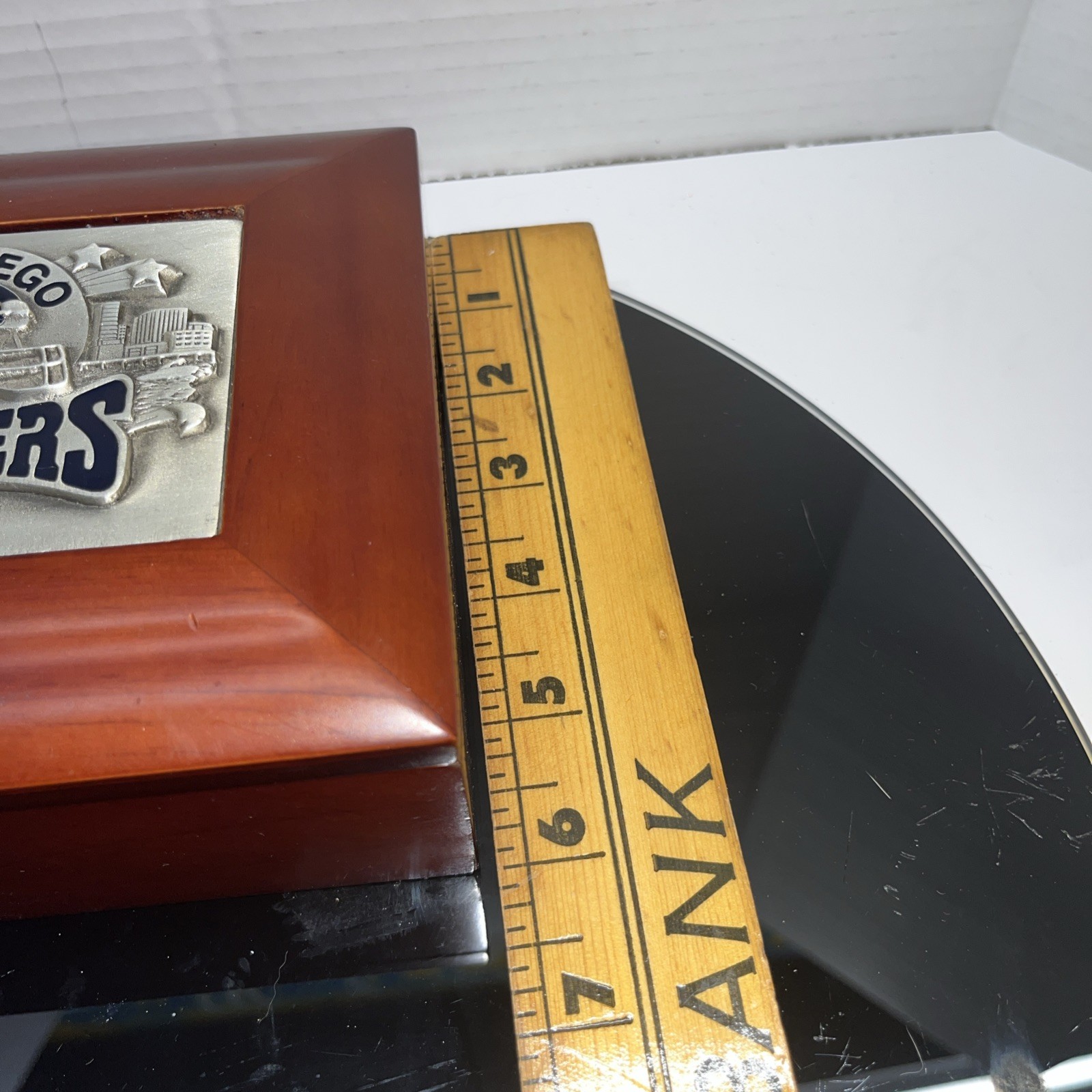 🚨🔥Vintage Wood San Diego Los Angeles Chargers Jewelry Watch Ring Box Nice