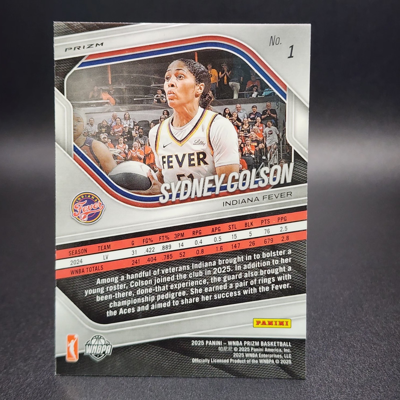 2025 Panini WNBA Prizm Basketball – Cracked Ice Prizm #1 Sydney Colson Fever